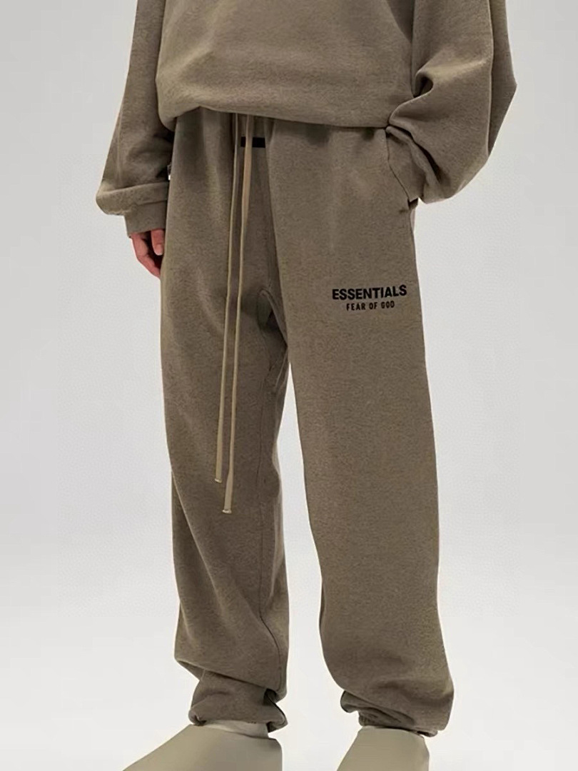Essentials 178 Ess FALL24 HOLIDAY Fleece EssentialSweatpant Print Lace Up Velvet : Dark Mist Grey Light Black Desert Gold Brown :S-XL - Image 29