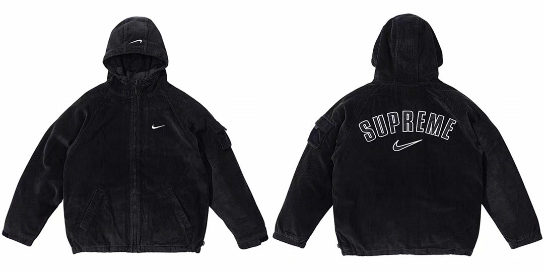 Supreme 488 Sup NK Arc Corduroy Hooded Jacket Velvet Cotton Black S M L - Image 4