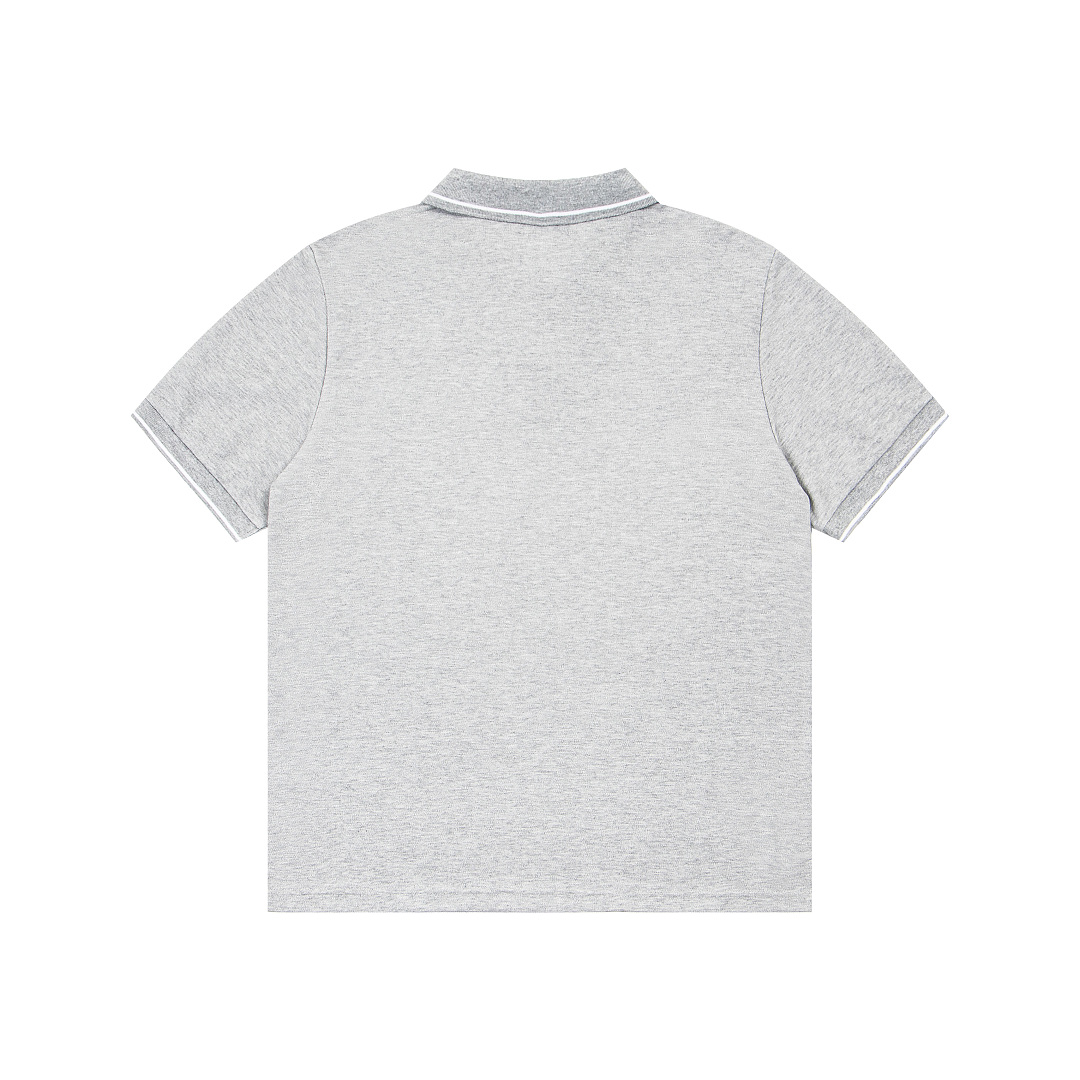 AMIRI 128 26Ss New Logo Embroidered Collar Buckle Polo Short Sleeve T Black White Grey S M L XL 9937# - Image 13