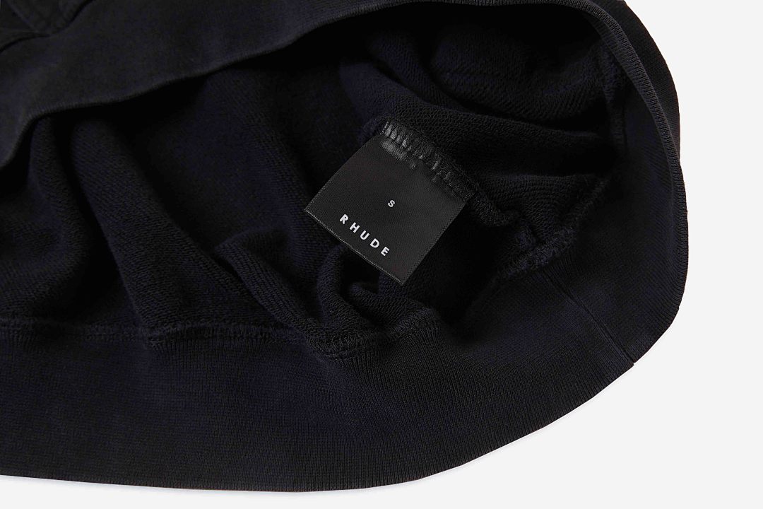 On Running ON SALE138 Rhude Black Campione Hoodie Big R Washed Print Short Wide Boxy : S M L - Image 10