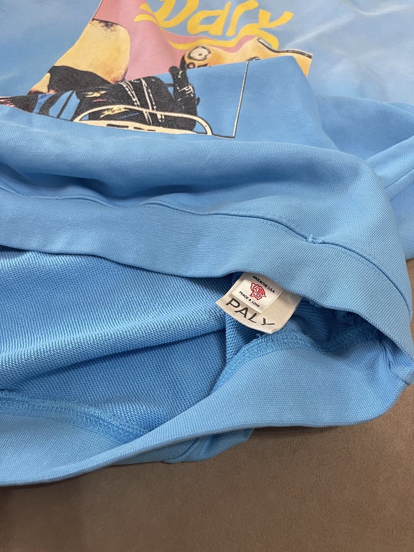 Unbranded 198 Paly Hollywood Still Life Crewneck Sky Blue Washed Fleece : S M L - Image 11