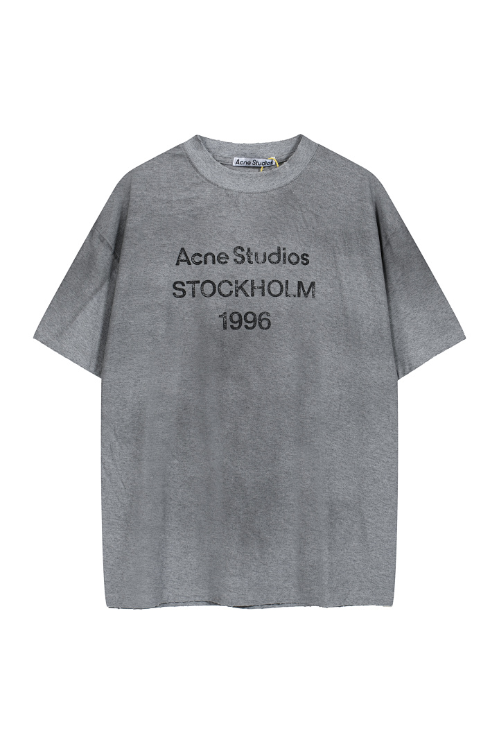 Acne Studios 118 AC LOGO Print Short Sleeve T Pink Floral Grey Black White Red Olive Green Dark Blue Spring Purple S-XL 8026# - Image 100