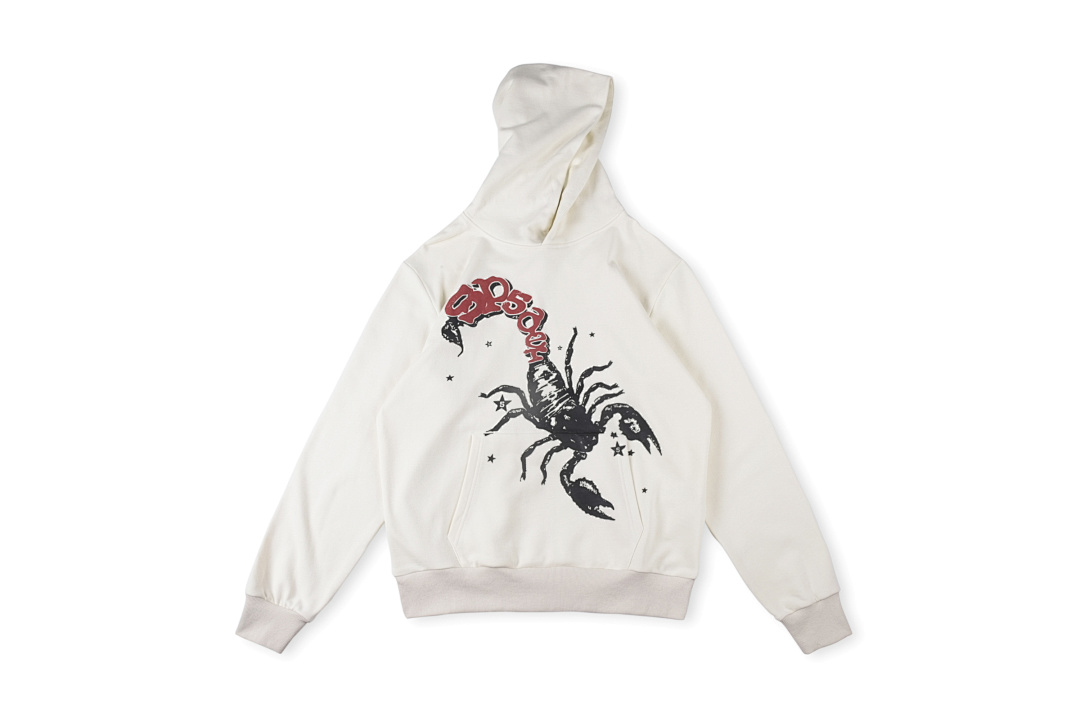 Sp5der 258 Sp5Der HOODIES Print Solid Cotton White S-XL