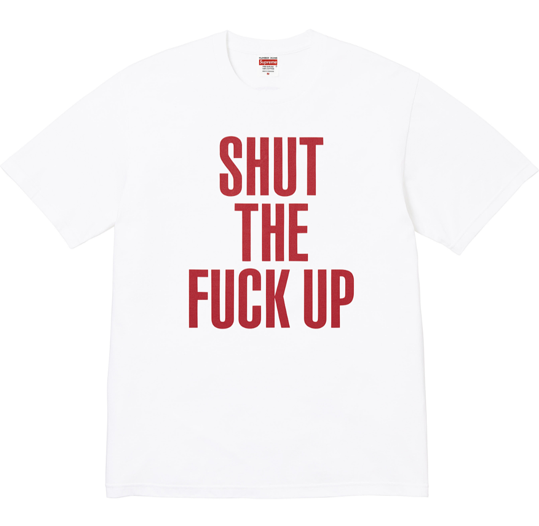 Supreme 138 NUMBER INE Collab SHUT UP TEE Short Sleeve Black White S (N) - Image 12