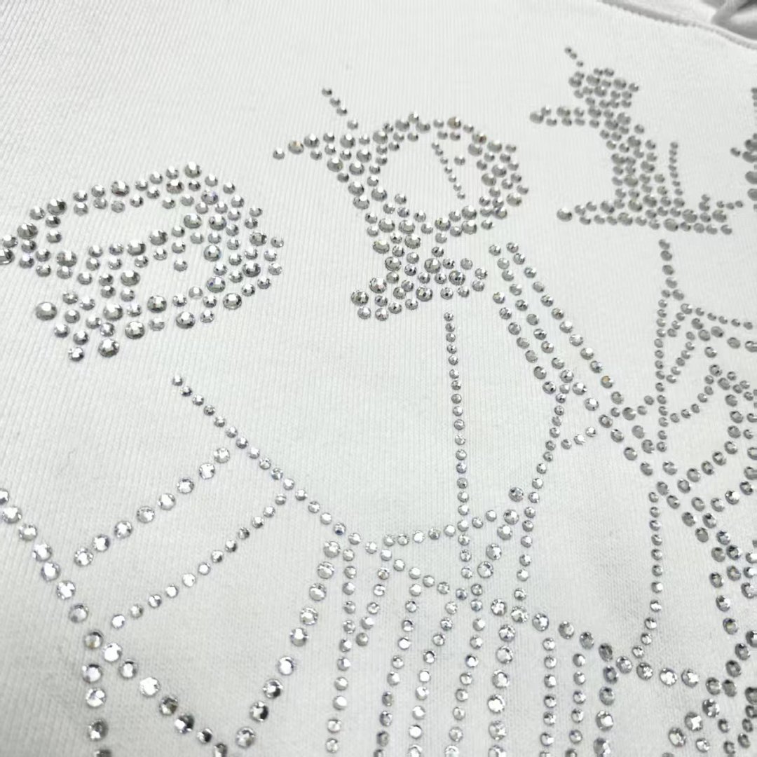Unbranded HOODIE Rhinestone Diamond White Mens Womens Top : S-XXL - Image 14