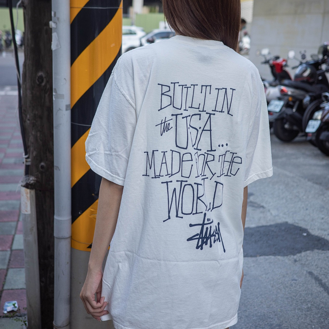 Stussy 108 Stu Fw24 Built In USA Pigment Dyed Tee Print Short Sleeve T Black White S M L - Image 21