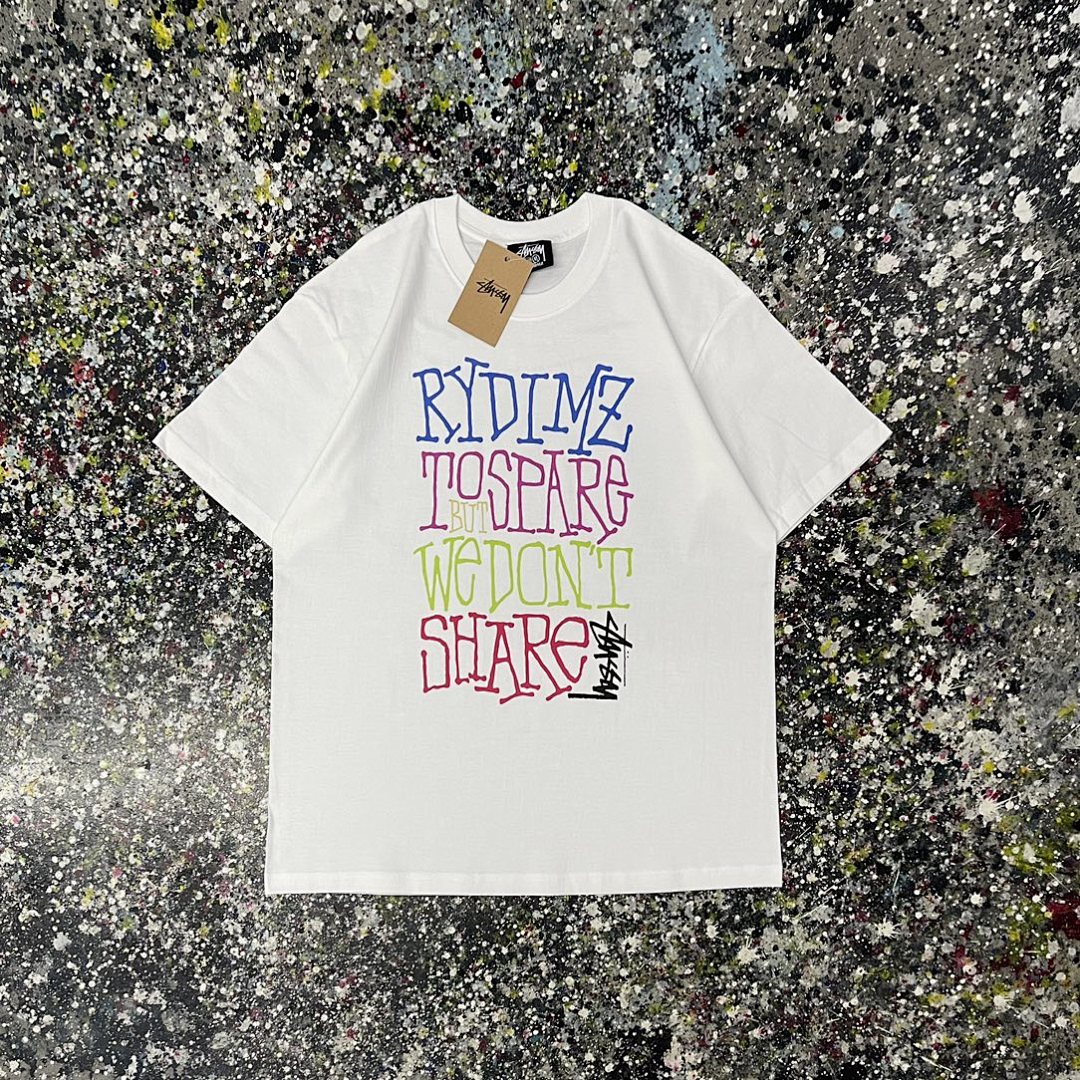 Stussy 108 Stu Color Print Short Sleeve T : White Black Dark Grey S Ｍ L XL XXL - Image 5