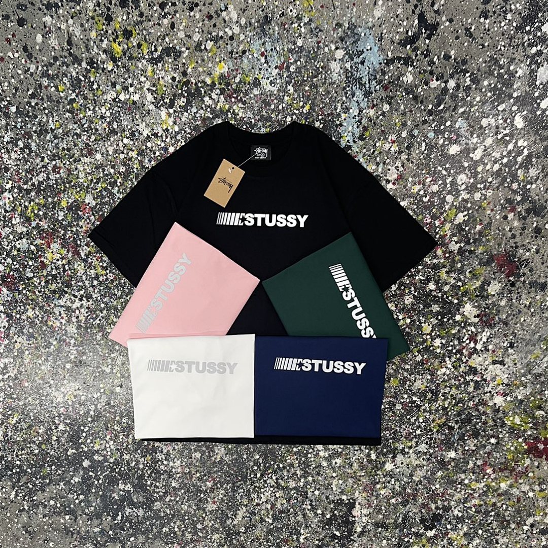 Stussy 108 Stu Light Print Short Sleeve T : Black White Green Pink S M L XL XXL