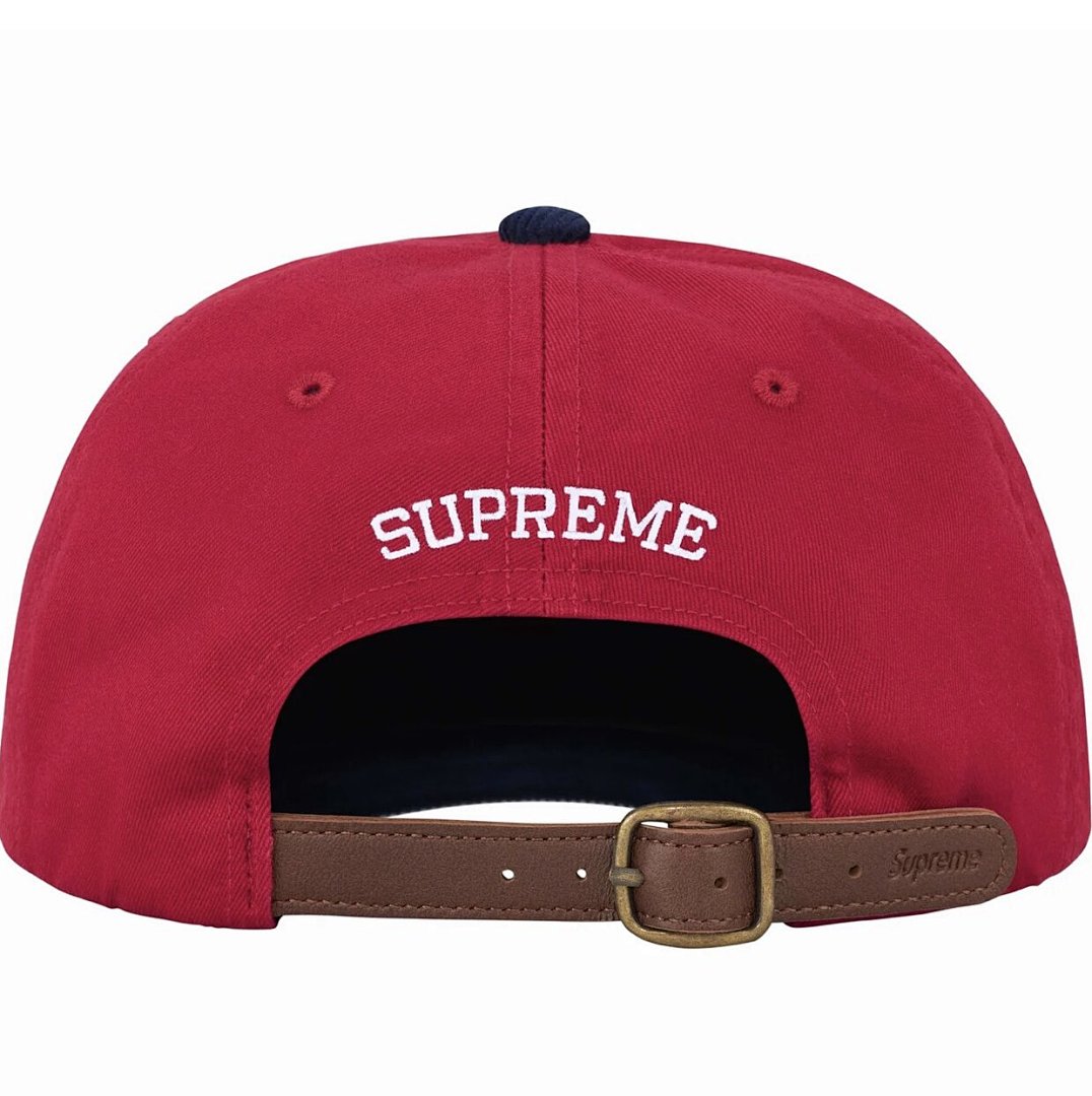 Supreme 118 Sup 24SS 2-TONE S LOGO 6-PANEL Embroidered Leather Buckle Water (Blue White Black Red) - Image 11