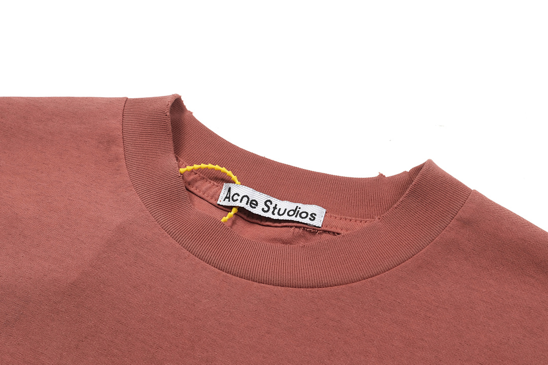 Acne Studios 118 AC LOGO Print Short Sleeve T Black White Brick Red S-XL 8096# - Image 5