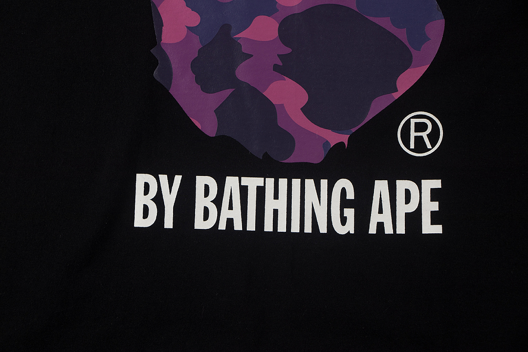 Bape 148 TOP Print Collar Short Sleeve T Black White S-XL - Image 8