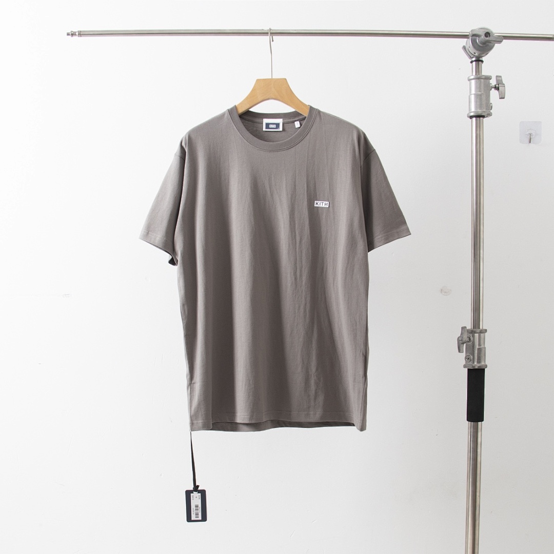 Adidas 128 KITH Summer Small LOGO Label Short Sleeve T : Black White Coffee Military Green Off Grey S M L - Image 16
