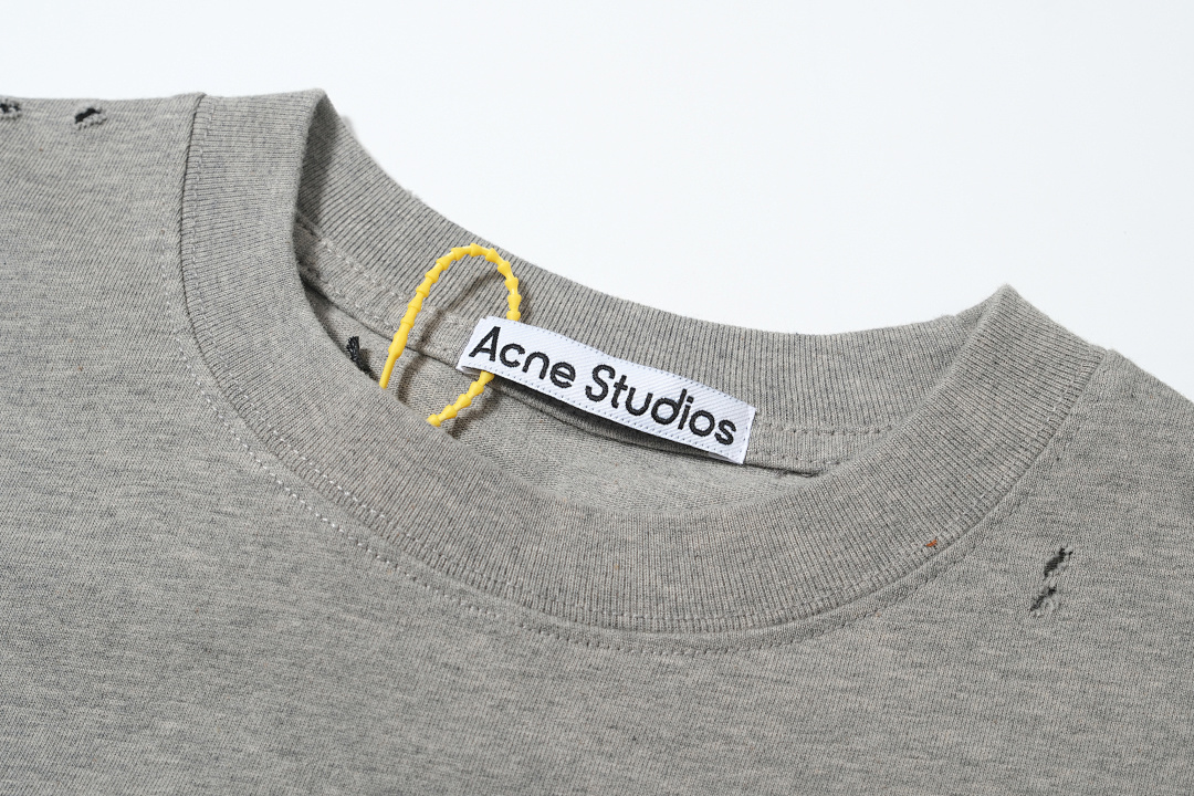 Acne Studios 128 AC Buckle LOGO Print Short Sleeve Grey Color Pink Floral Blue Black S-XL 8041# - Image 45