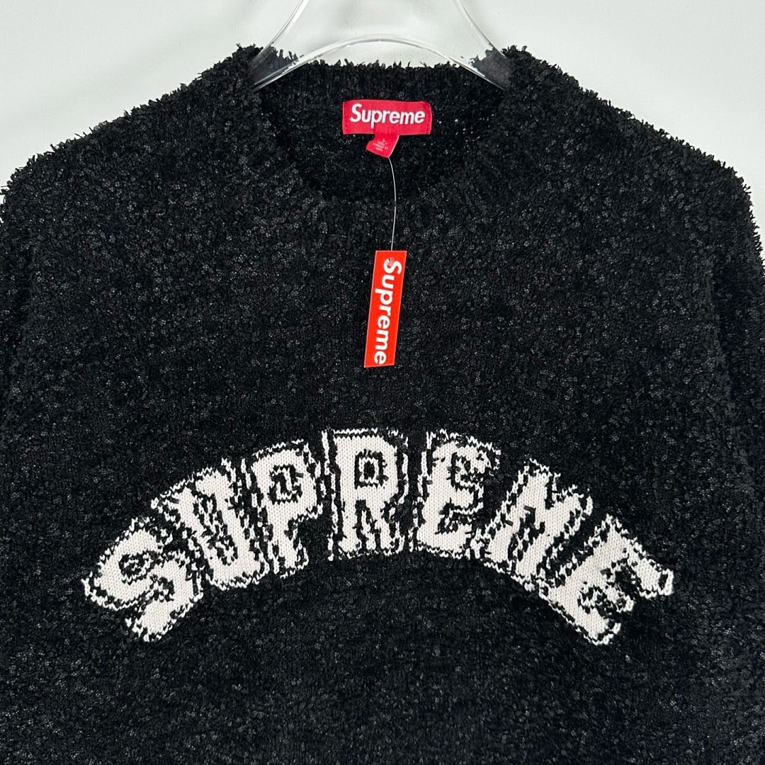 Supreme 368 SS25 TEXTURED ARC SWEATER Fleece Velvet Black Apricot Pink S-XL - Image 10