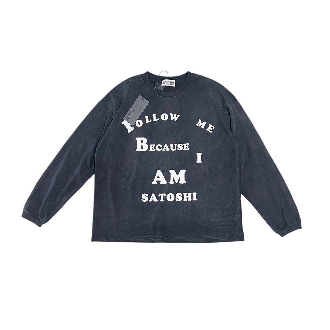 Unbranded 138 Satoshi Nakamoto Follow Me Longsleeve T-Shirt Long Sleeve T : Washed Black S M L