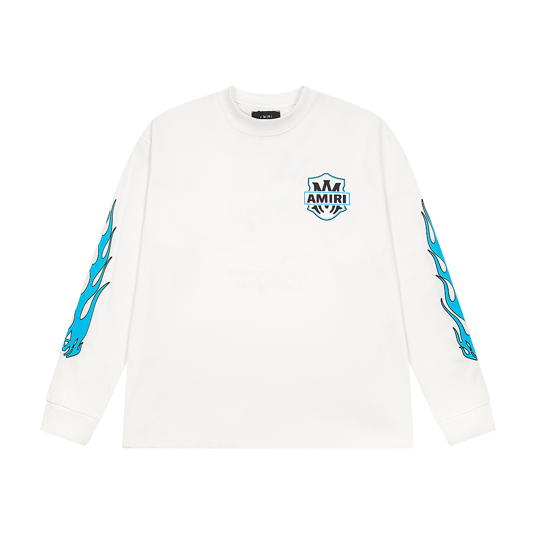 AMIRI 138 Wide Version Model Long Sleeve T Black White S M L XL 603# - Image 14