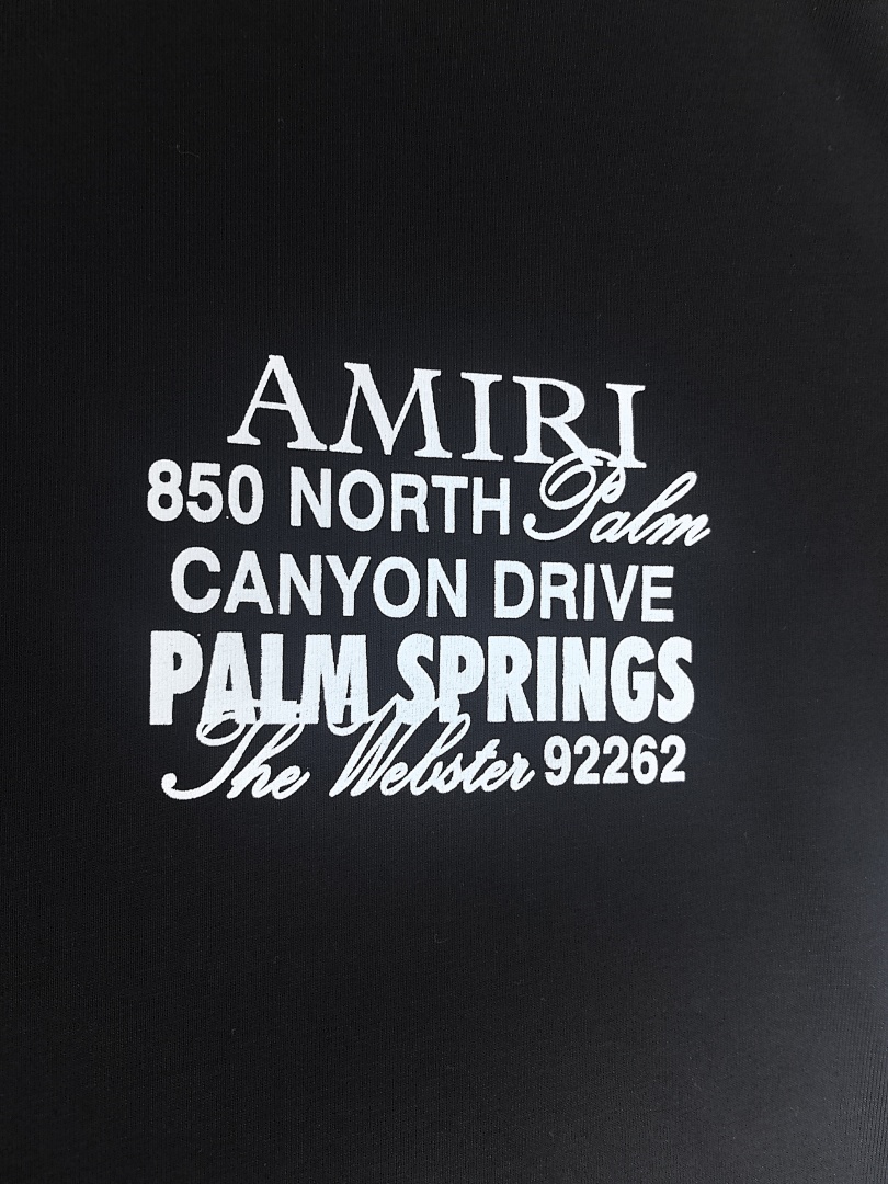AMIRI 118 Wide Version Model Short Sleeve T Logo Print High Wind Black White S M L XL 9908# - Image 26
