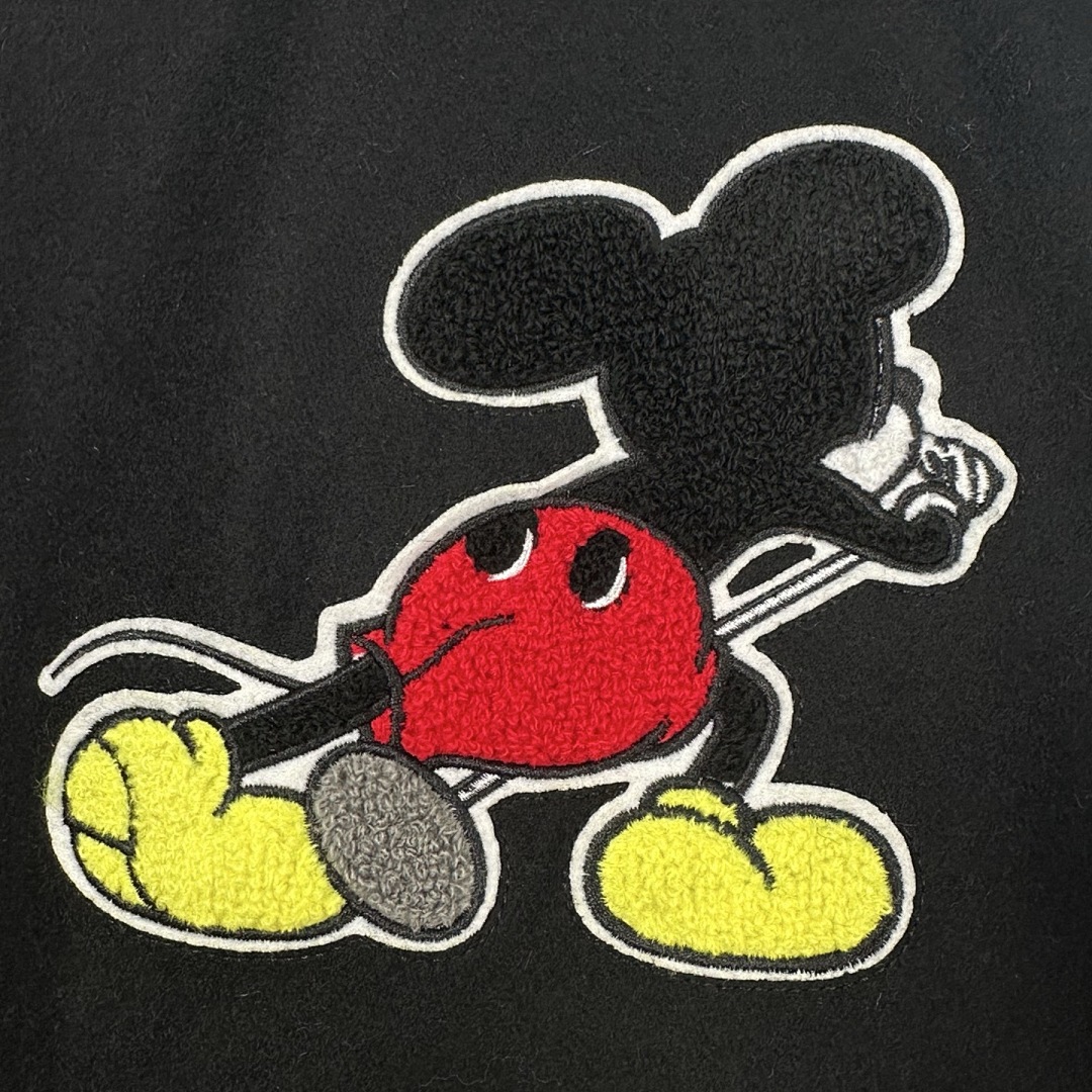 Supreme 568 NUMBER INE Cream Classic Collab MICKEY VARSITY JACKET / Red Black S (N) - Image 19