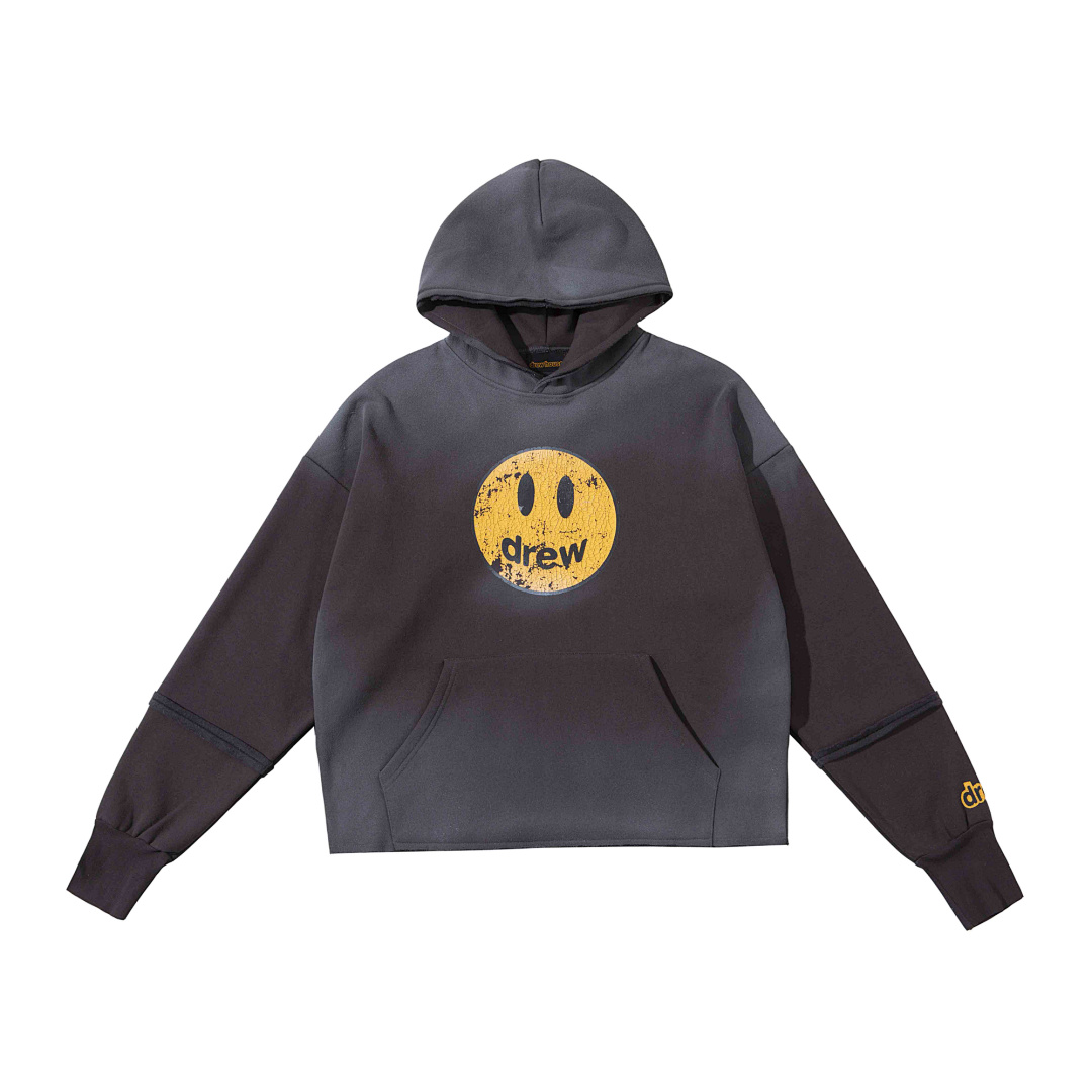 Drew House 238 DREW HOUSE MASCOT HOODIE Khaki Vintage Print Velvet Metallic Grey S M L