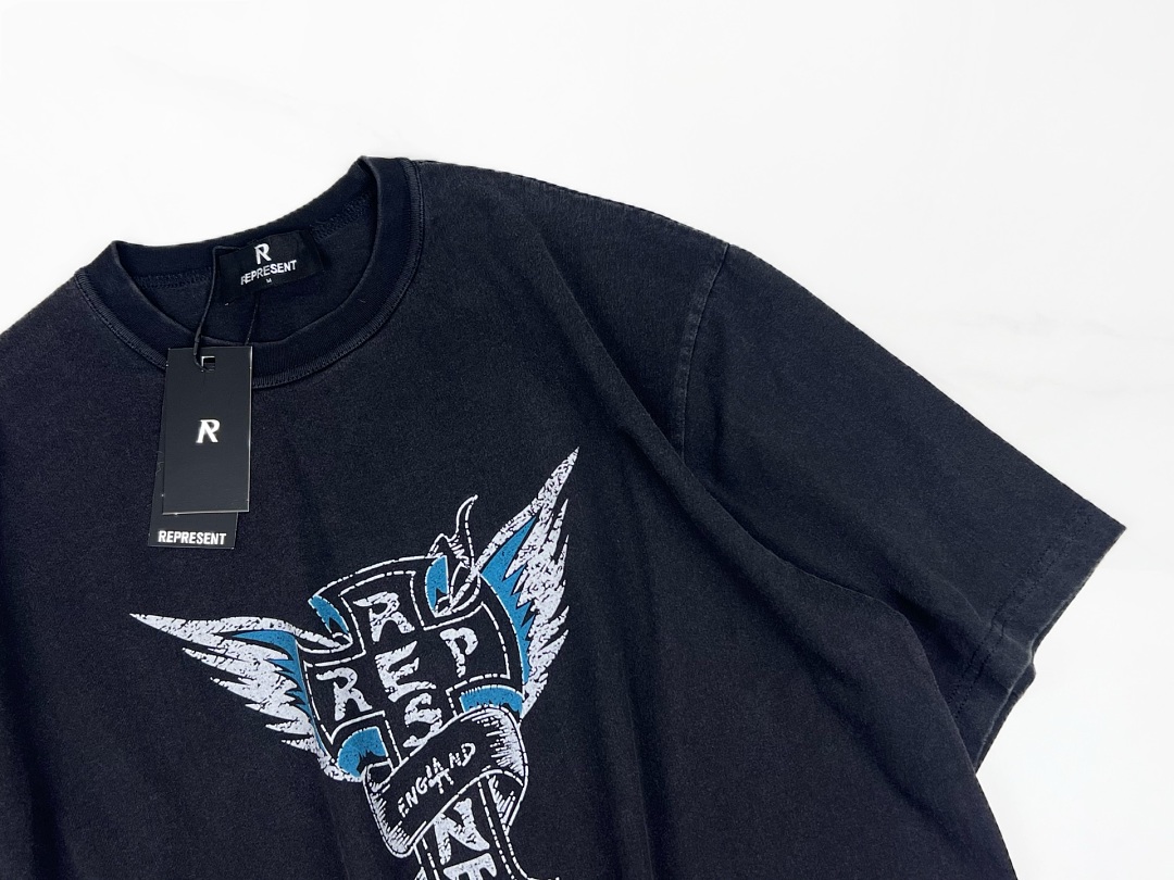 Off-White 128 REPRESENT New High Mens Womens Top Water Wide Short Sleeve T :S M L XL : Off (White) - Image 9