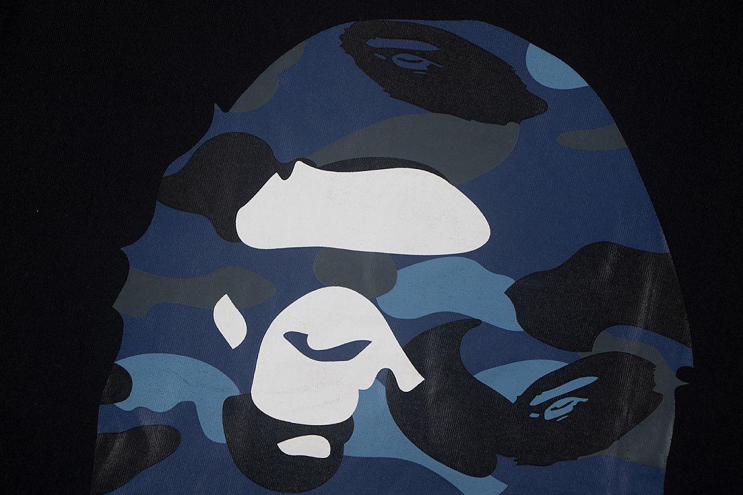 Bape 148 TOP Print Collar Short Sleeve T Black White S-XL - Image 9