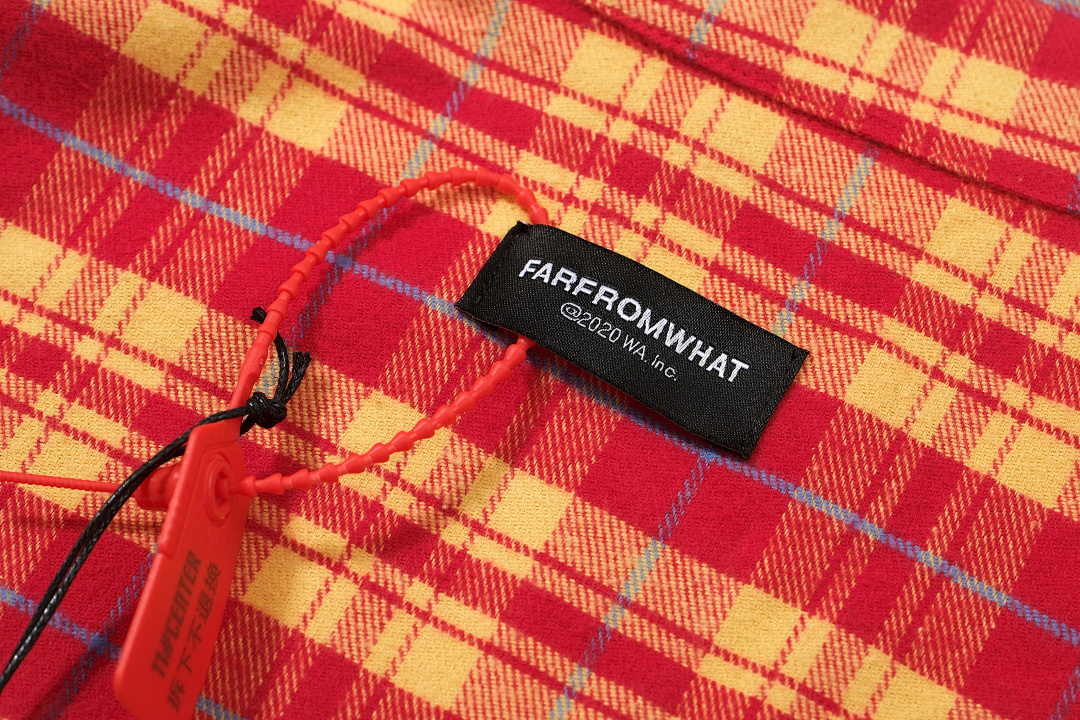 Unbranded 268 FAR FARFROMWHAT WASHED FLANNEL SHIRTS Water Ink Red Yellow S-L 3270# - Image 17
