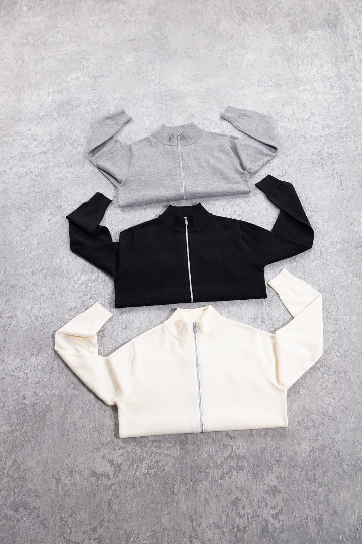 Unbranded 298 Solid High Collar Fleece : White Black Grey S-XL - Image 3
