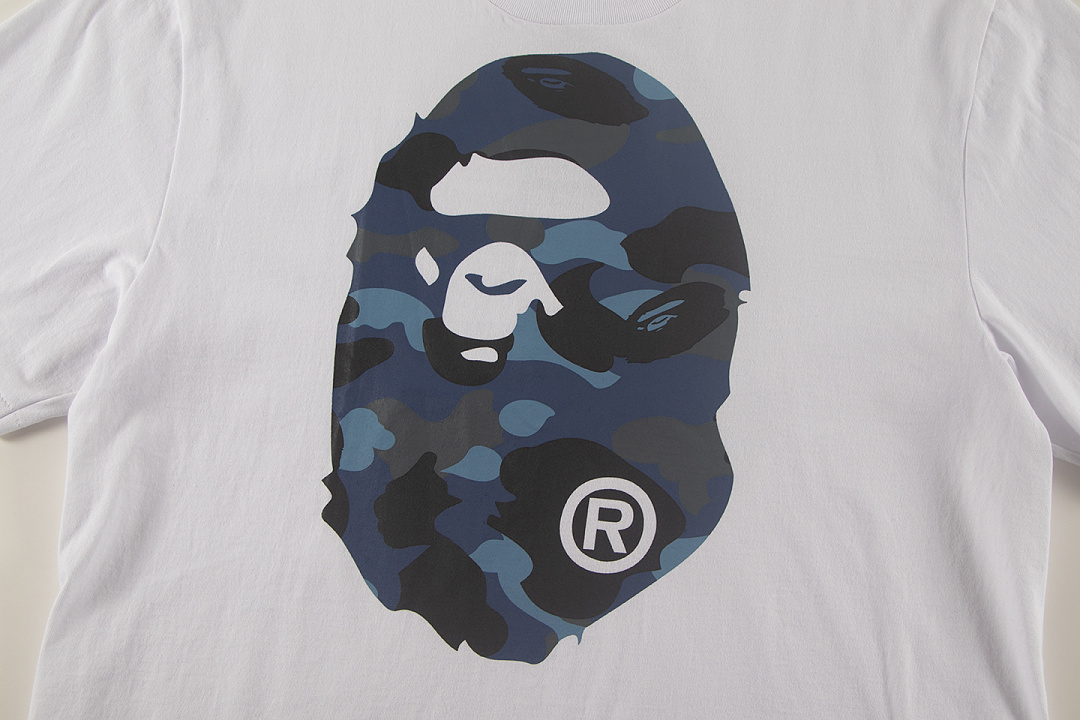 Bape 148 TOP Print Collar Short Sleeve T Black White S-XL - Image 17