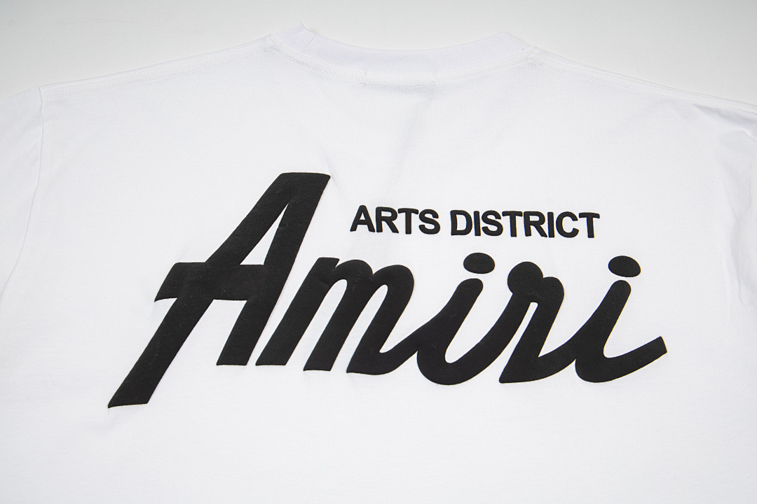 AMIRI 118 Wide Version Model Short Sleeve T Logo Print High Wind Black White S M L XL 9913# - Image 22