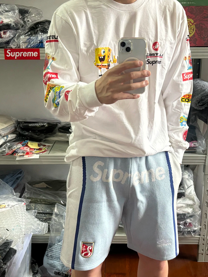 Supreme 288 UMBRO Collab SS25 KNIT SHORTS30 Patchwork Short Quad Black Red Purple Light Blue S-XL - Image 31