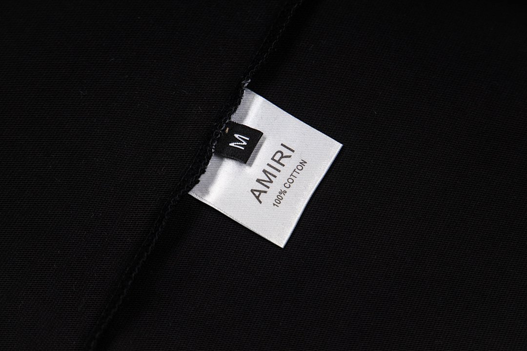 AMIRI 118 Wide Version Model Short Sleeve T Logo Print High Wind Black Apricot S M L XL 9912# - Image 11