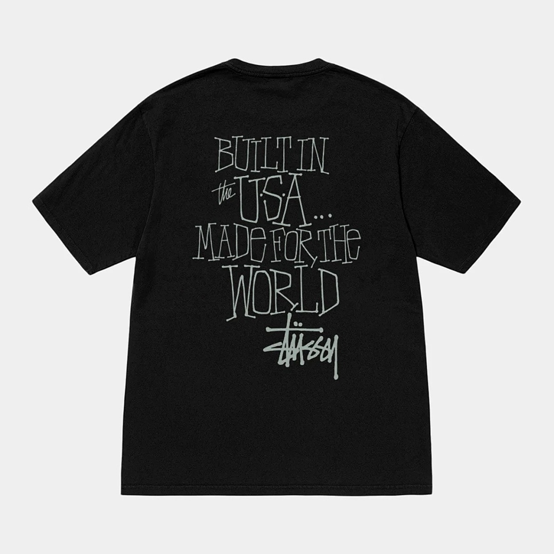 Stussy 108 Stu Fw24 Built In USA Pigment Dyed Tee Print Short Sleeve T Black White S M L - Image 18