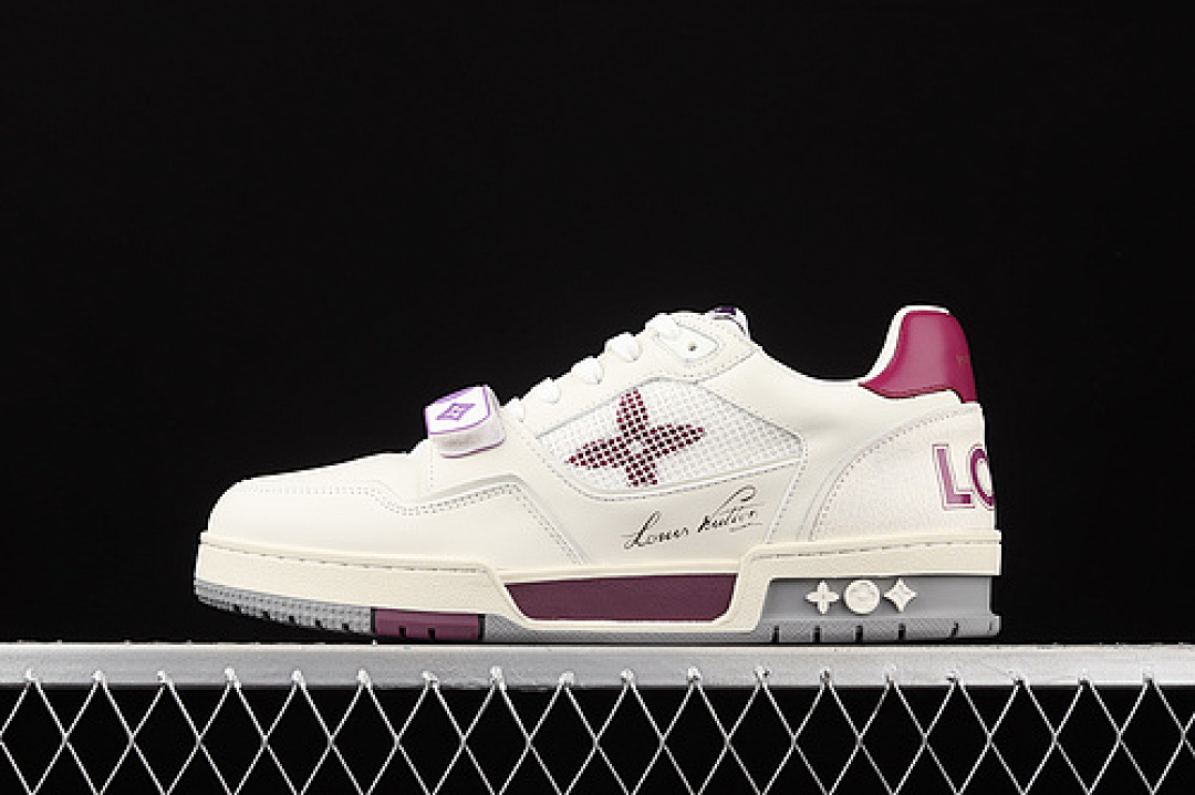 [L*V 2021SS TRAINER SHOES WHITE/WHITE/PURPLE]-[MAN:38-45], photo 1