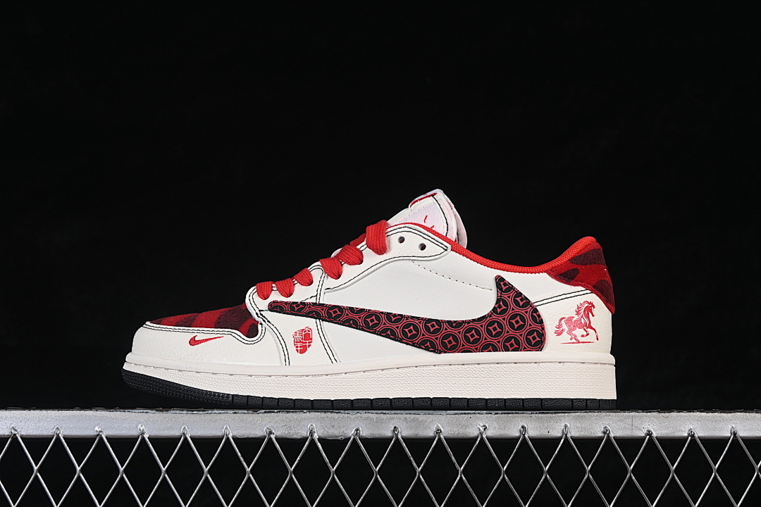 Jordan [DX5688-001]-[FRAGMENT DESIGN AIR JORDAN 1 LOW OG SP BEIGE/WINE RED]-[WOMAN:36-39]-[MAN:40-45], photo 1
