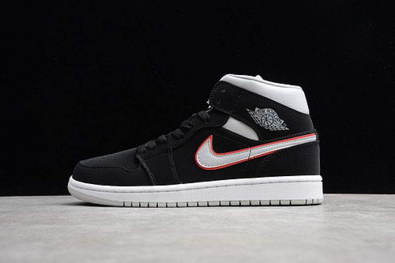 Jordan AIR Jordan 1 MID BLACK/PARTICLE GREY-WHITE-GYM RED · 554724-060, photo 1