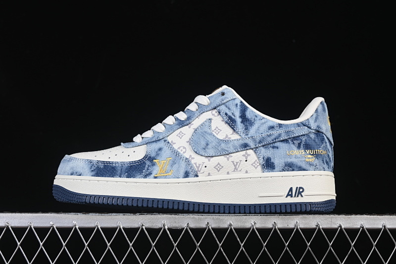 Nike Nike AIR FORCE 1 07 LOW CASUAL SNEAKERS NAVY BLUE/WHITE · YF9511-818, photo 1