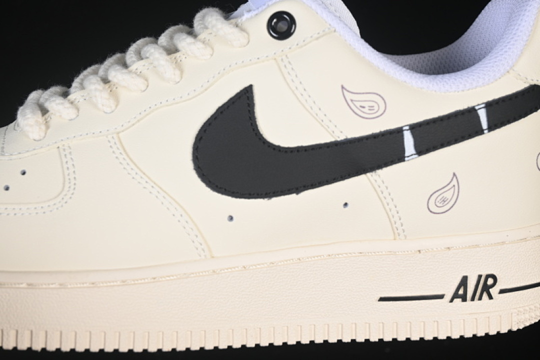 Nike [DD8959-100]-[AIR FORCE 1 07 LOW CASUAL SNEAKERS BEIGE/BLACK]-[WOMAN:36-39]-[MAN:40-45] - Image 7