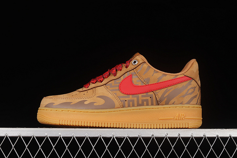 Nike Nike AIR FORCE 1 07 WB LOW WHEAT/WHEAT/RED · CJ9179-202, photo 1