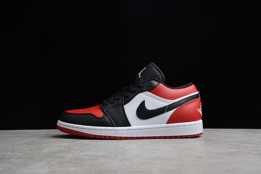 Jordan AIR Jordan 1 LOW BRED TOE WHITE/BLACK-UNIVERSITY RED · 553558-612, photo 1