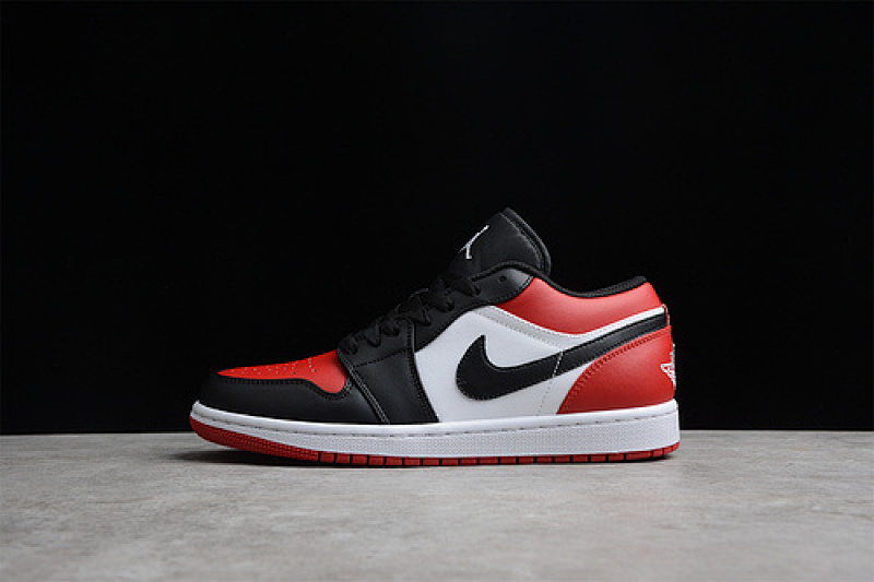 Jordan AIR Jordan 1 LOW BRED TOE WHITE/BLACK-UNIVERSITY RED · 553558-612, photo 1
