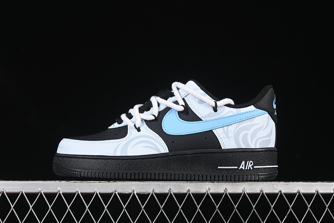 Nike [ZH0316-065]-[AIR FORCE 1 07 LOW BLACK/WHITE/BLUE]-[WOMAN:36-39]-[MAN:40-45] - Image 2