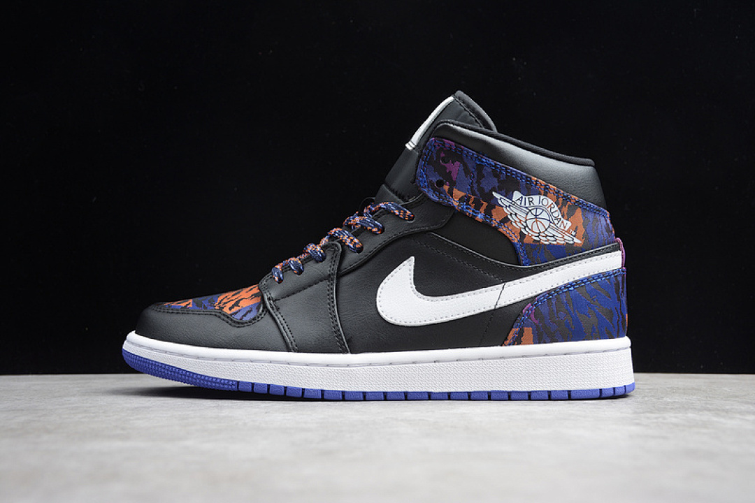 Jordan [AV5174-005]-[GZ AIR JORDAN 1 MID TIGER STRIPE BLACK/WHITE-RUSH VIOLET][UNISEX:36-47], photo 1