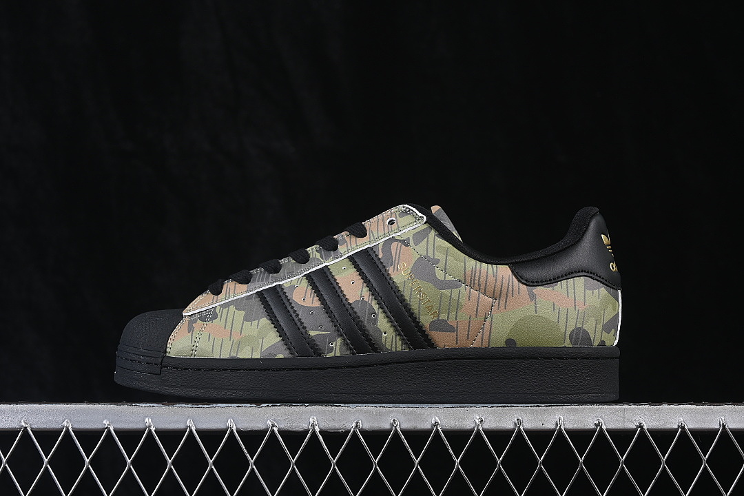 Unbranded [KI5141]-[SUPERSTAR II SHELL TOE CASUAL SNEAKERS ARMY GREEN/BLACK]-[WOMAN:35-39]-[MAN:40-45], photo 1