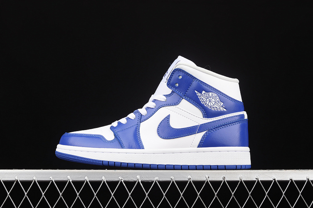 Jordan AIR Jordan 1 MID KENTUCKY BLUE WHITE/HYPER ROYAL/WHITE · BQ6472-104, photo 1