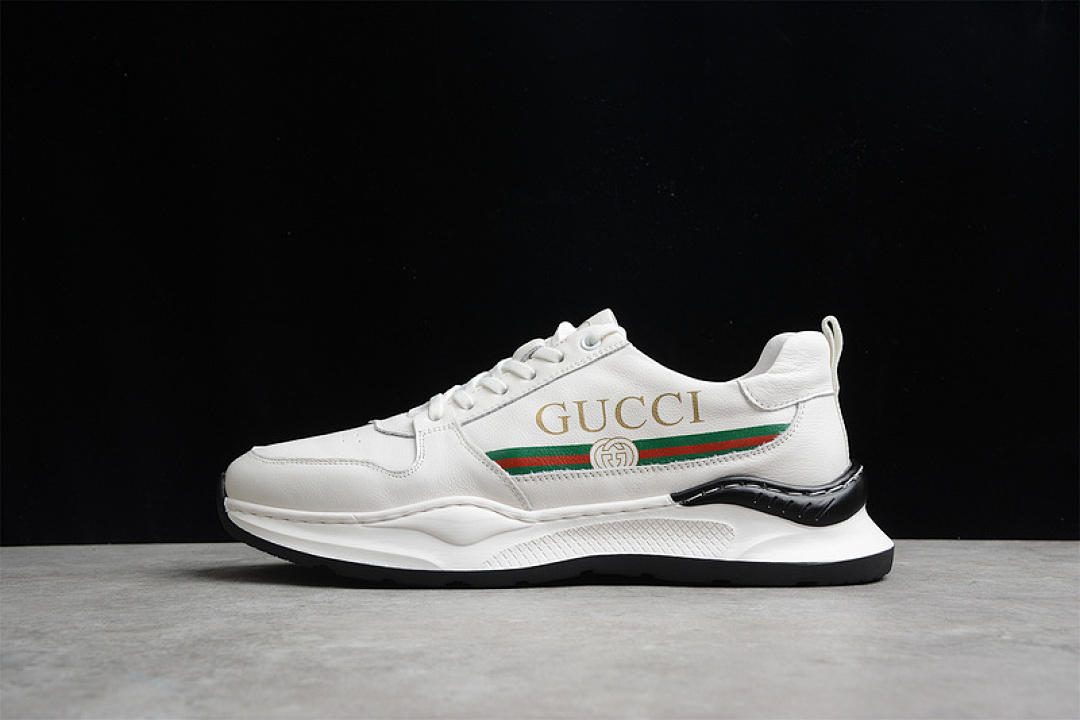 [GU*CCI CASUAL SHOES WHITE/WHITE/BLACK]-[MAN:38-44], photo 1