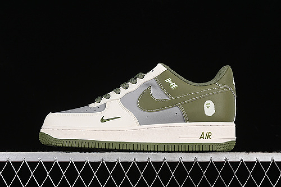 Nike [BB6566-205]-[AIR FORCE 1 07 LOW BAPE WHITE/GREY/GREEN]-[WOMAN:36-39]-[MAN:40-45], photo 1