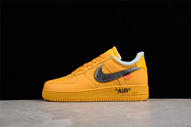Nike Nike OW X AIR FORCE 1 LOW LEMONADE UNIVERSITY GOLD/BLACK/METALLIC SILVER · DD1876-700, photo 1