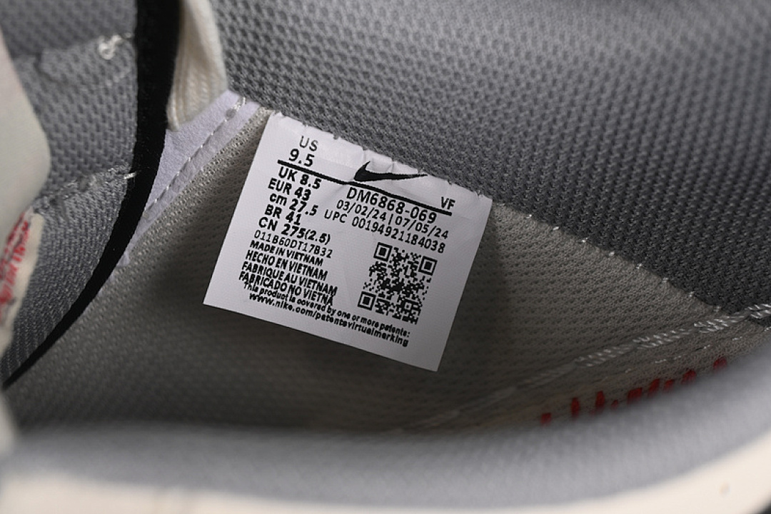 Nike [DM6868-069]-[AIR FORCE 1 07 LOW SUPREME WHITE/GREY/BLACK]-[WOMAN:36-39]-[MAN:40-45] - Image 6