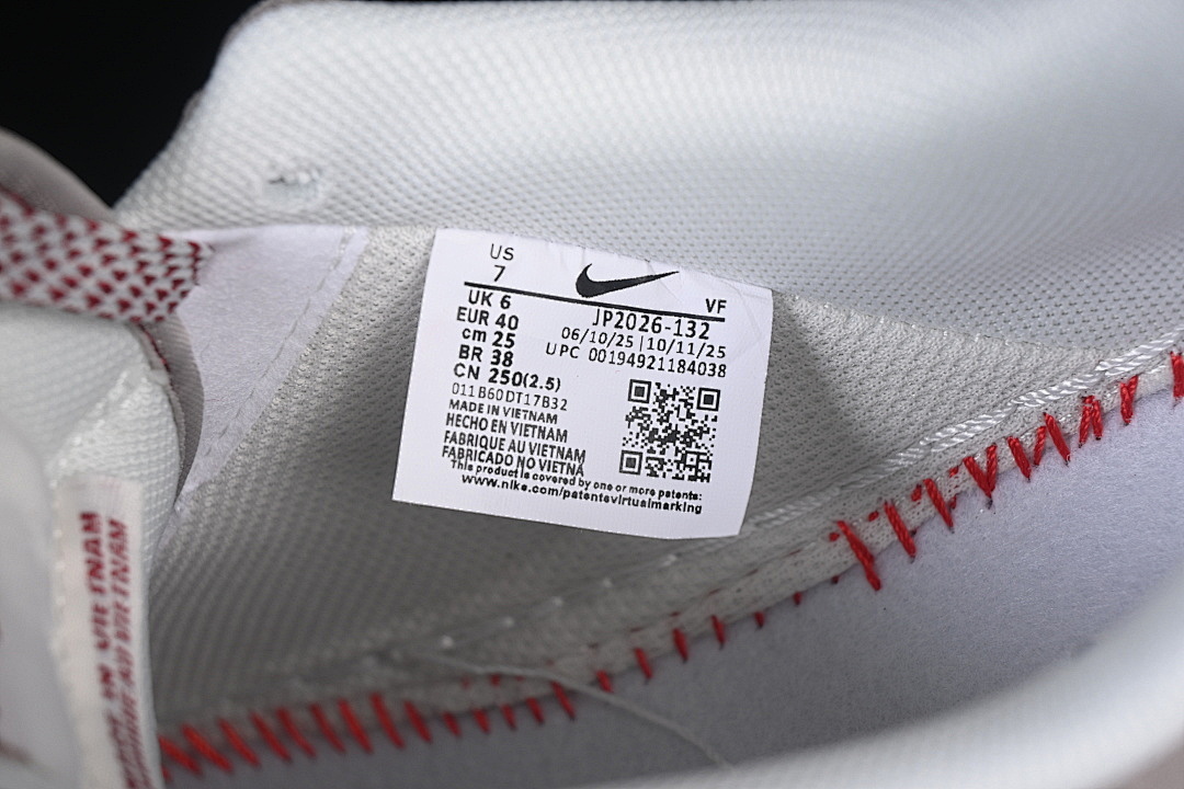 Nike [JP2026-132]-[AIR FORCE 1 07 LOW CASUAL SNEAKERS WHITE/GREY/RED]-[WOMAN:36-39]-[MAN:40-45] - Image 6