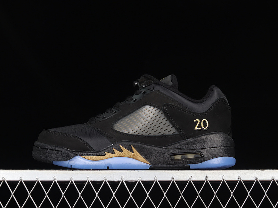 Jordan [DJ1094-001]-[AIR JORDAN 5 RETRO LOW WINGS CLASS OF 2020-21 BLACK/METALLIC GOLD]-[MAN:40-45], photo 1